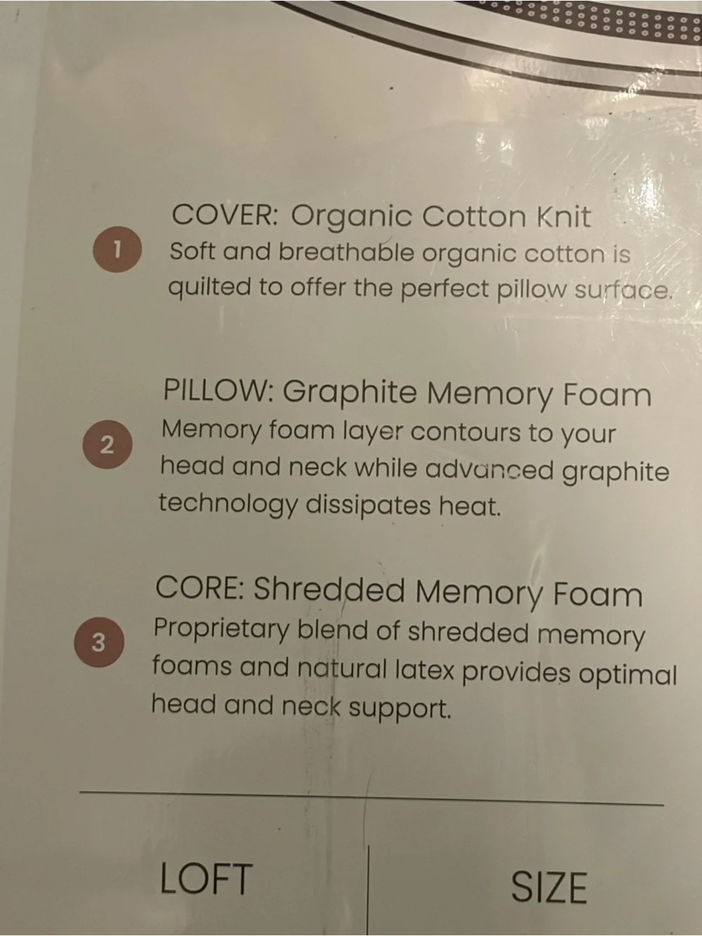 1 SAATVA GRAPHITE MEMORY FOAM PILLOW High Loft King Size Pillow NEW